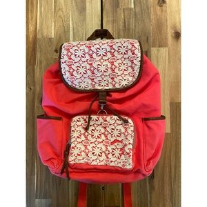Aeropostale pink and white boho school backpack